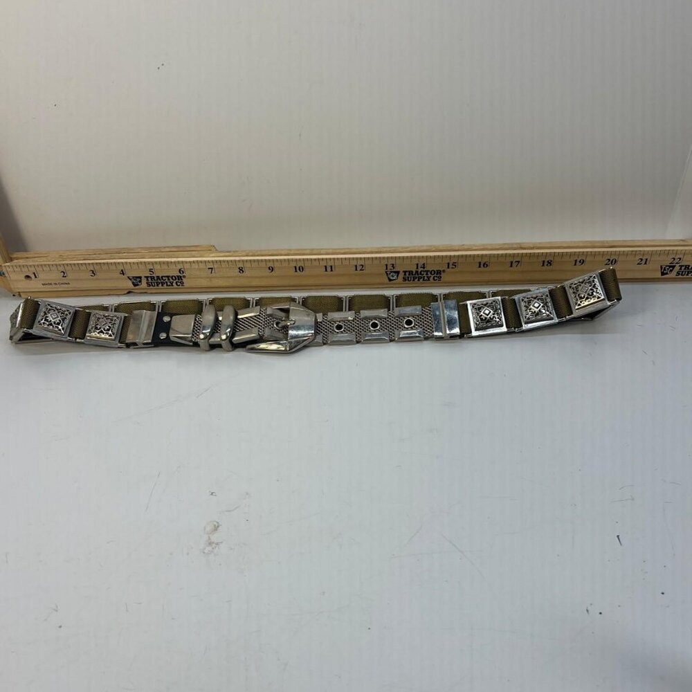 Vintage Silver Tone Chain Belt With Dual Lobster Clasps Adjustable Waist Hip